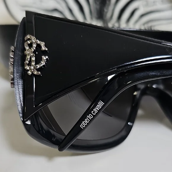 Roberto Cavalli Black Sunglasses with a Black Hard Case - Picture 2 of 9